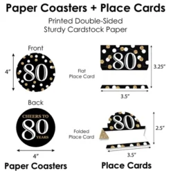 Big Dot Of Happiness Adult 80th Birthday - Gold - Birthday Party Paper Charger And Table Decorations - Chargerific Kit - Place Setting For 8 -Party Planers Store GUEST e75af65c f70f 46f5 a254 792e906716d2