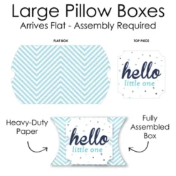 Big Dot Of Happiness Hello Little One - Blue And Silver - Favor Gift Boxes - Boy Baby Shower Large Pillow Boxes - Set Of 12 -Party Planers Store GUEST e760b164 f617 473c 9cff edf8dbacb088