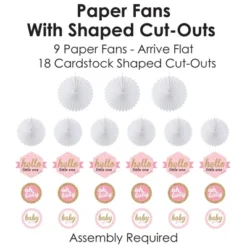 Big Dot Of Happiness Hello Little One - Pink And Gold - Hanging Girl Baby Shower Tissue Decoration Kit - Paper Fans - Set Of 9 -Party Planers Store GUEST e79859e5 b004 48d0 b103 e082c5112c0f