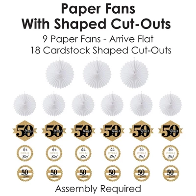 Big Dot Of Happiness We Still Do - 50th Wedding Anniversary - Hanging Anniversary Party Tissue Decoration Kit - Paper Fans - Set Of 9 5 Big Dot Of Happiness We Still Do - 50th Wedding Anniversary - Hanging Anniversary Party Tissue Decoration Kit - Paper Fans - Set Of 9 - Image 3