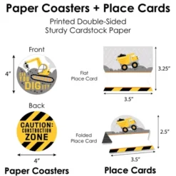 Big Dot Of Happiness Dig It Construction Zone Baby Shower Or Birthday Party Paper Charger And Table Decorations Chargerific Kit Place Setting For 8 -Party Planers Store GUEST e833e287 a7fb 49c3 a950 d8643e3114b1