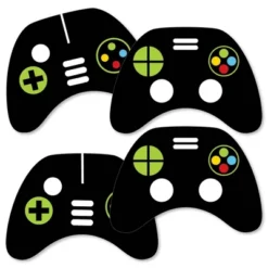 Big Dot Of Happiness Game Zone - Game Controller Decorations DIY Pixel Video Game Party Or Birthday Party Essentials - Set Of 20