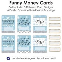 Big Dot Of Happiness Winter Wonderland - DIY Assorted Snowflake Holiday Party And Winter Wedding Cash Holder Gift - Funny Money Cards - Set Of 6 -Party Planers Store GUEST e85b3782 850a 4a52 8bd4 b75ac74789e8