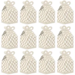 Big Dot Of Happiness Tan Checkered Party - Square Favor Gift Boxes - Bow Boxes - Set Of 12 -Party Planers Store GUEST e861152f 51de 4b2e bd06 7743d0dc4540