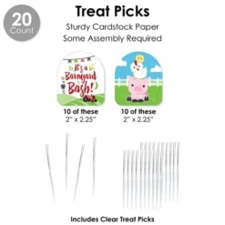 Big Dot Of Happiness Farm Animals - Barnyard Baby Shower Or Birthday Party Favors And Cupcake Kit - Fabulous Favor Party Pack - 100 Pieces -Party Planers Store GUEST e8fcbb5f 234f 48ac a197 ba41b63f168c