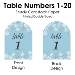Big Dot Of Happiness Winter Wonderland - Snowflake Holiday Party And Winter Wedding Double-Sided 5 X 7 Inches Cards - Table Numbers - 1-20 -Party Planers Store GUEST e9c38885 7b06 4a2f 94d5 b88380a554e2