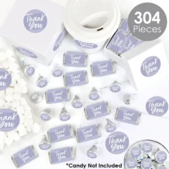 Big Dot Of Happiness Purple Elegantly Simple - Guest Party Favors Candy Favor Sticker Kit - 304 Pieces