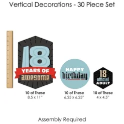 Big Dot Of Happiness Boy 18th Birthday - Eighteenth Birthday Party DIY Dangler Backdrop - Hanging Vertical Decorations - 30 Pieces -Party Planers Store GUEST eb590660 0c4f 462e 82c9 2b4f6a84c256