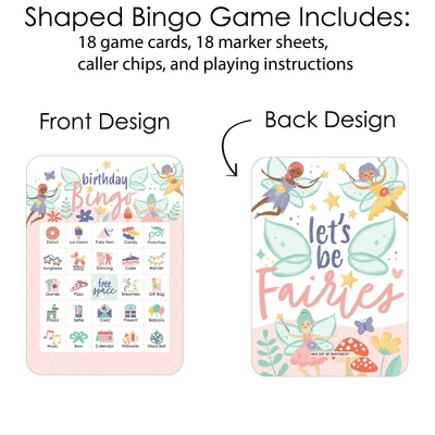 Big Dot Of Happiness Let's Be Fairies - Picture Bingo Cards And Markers - Fairy Garden Birthday Party Shaped Bingo Game - Set Of 18 4 Big Dot Of Happiness Let's Be Fairies - Picture Bingo Cards And Markers - Fairy Garden Birthday Party Shaped Bingo Game - Set Of 18 - Image 2