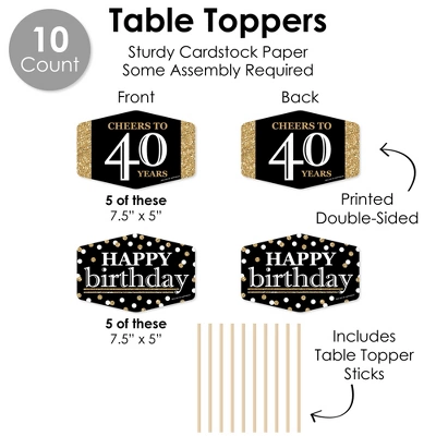 Big Dot Of Happiness Adult 40th Birthday - Gold - Birthday Party Supplies Decoration Kit - Decor Galore Party Pack - 51 Pieces 7 Big Dot Of Happiness Adult 40th Birthday - Gold - Birthday Party Supplies Decoration Kit - Decor Galore Party Pack - 51 Pieces - Image 5