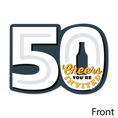 Big Dot Of Happiness Cheers And Beers To 50 Years - Shaped Fill-In Invitations - 50th Birthday Party Invitation Cards With Envelopes - Set Of 12 4 Big Dot Of Happiness Cheers And Beers To 50 Years - Shaped Fill-In Invitations - 50th Birthday Party Invitation Cards With Envelopes - Set Of 12 - Image 2