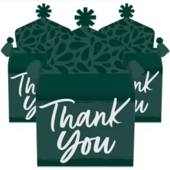 Party Planers Store 23 Big Dot Of Happiness Emerald Elegantly Simple - Treat Box Party Favors - Guest Party Favors Goodie Gable Boxes - Set Of 12