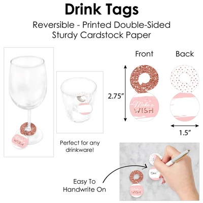 Big Dot Of Happiness Pink Rose Gold Birthday - Happy Birthday Party Paper Charger And Table Decorations - Chargerific Kit - Place Setting For 8 6 Big Dot Of Happiness Pink Rose Gold Birthday - Happy Birthday Party Paper Charger And Table Decorations - Chargerific Kit - Place Setting For 8 - Image 4