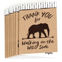 Big Dot Of Happiness Wild Safari - African Jungle Adventure Birthday Party Or Baby Shower Thank You Cards (8 Count)