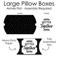Big Dot Of Happiness Mr. And Mrs. - Favor Gift Boxes - Black And White Wedding Or Bridal Shower Large Pillow Boxes - Set Of 12 -Party Planers Store GUEST eca66f6b bf35 4251 92c0 a4a5fe8285b3