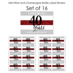 Big Dot Of Happiness We Still Do - 40th Wedding Anniversary - Mini Wine And Champagne Bottle Label Stickers - Anniversary Party Favor Gift - Set Of 16 -Party Planers Store GUEST edc8fbcd 130b 4456 bf4b 31f125647ff0