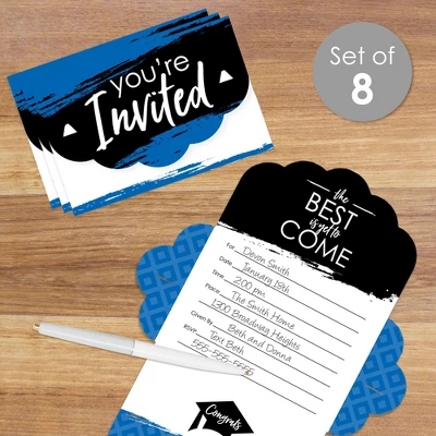Big Dot Of Happiness Blue Grad - Best Is Yet To Come - Fill-In Cards - Royal Blue Graduation Party Fold And Send Invitations - Set Of 8 3 Big Dot Of Happiness Blue Grad - Best Is Yet To Come - Fill-In Cards - Royal Blue Graduation Party Fold And Send Invitations - Set Of 8
