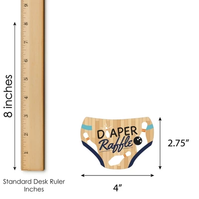 Big Dot Of Happiness Strike Up The Fun - Bowling - Diaper Shaped Raffle Ticket Inserts - Baby Shower Activities - Diaper Raffle Game - Set Of 24 4 Big Dot Of Happiness Strike Up The Fun - Bowling - Diaper Shaped Raffle Ticket Inserts - Baby Shower Activities - Diaper Raffle Game - Set Of 24 - Image 2
