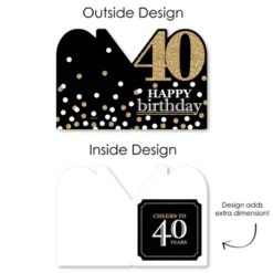 Big Dot Of Happiness Adult 40th Birthday - Gold - Happy Birthday Giant Greeting Card - Big Shaped Jumborific Card -Party Planers Store GUEST ee9ae65f 8b73 4393 9d22 525469184090