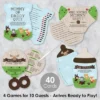 Big Dot Of Happiness Woodland Creatures - 4 Baby Shower Games - 10 Cards Each - Gamerific Bundle