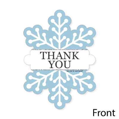 Big Dot Of Happiness Winter Wonderland - Shaped Thank You Cards - Snowflake Holiday Party & Winter Wedding Thank You Cards With Envelopes - Set Of 12 4 Big Dot Of Happiness Winter Wonderland - Shaped Thank You Cards - Snowflake Holiday Party & Winter Wedding Thank You Cards With Envelopes - Set Of 12 - Image 2