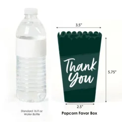 Big Dot Of Happiness Emerald Elegantly Simple - Guest Party Favor Popcorn Treat Boxes - Set Of 12