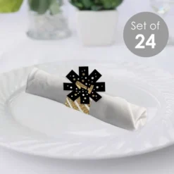 Big Dot Of Happiness 1st Birthday Little Mr. Onederful - Boy First Birthday Party Paper Napkin Holder - Napkin Rings - Set Of 24