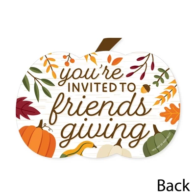 Big Dot Of Happiness Fall Friends Thanksgiving - Shaped Fill-In Invitations - Friendsgiving Party Invitation Cards With Envelopes - Set Of 12 6 Big Dot Of Happiness Fall Friends Thanksgiving - Shaped Fill-In Invitations - Friendsgiving Party Invitation Cards With Envelopes - Set Of 12 - Image 4