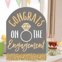 Big Dot Of Happiness Engagement Announcement - Congratulations Giant Greeting Card - Big Shaped Jumborific Card