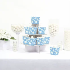 Big Dot Of Happiness Blue Daisy Flowers - Party Mini Favor Boxes - Floral Party Treat Candy Boxes - Set Of 12