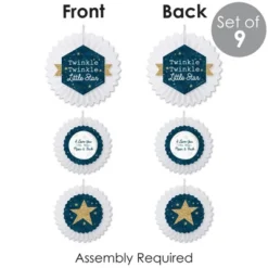 Big Dot Of Happiness Twinkle Twinkle Little Star - Hanging Baby Shower Or Birthday Party Tissue Decoration Kit - Paper Fans - Set Of 9 -Party Planers Store GUEST f1d714e2 9e15 4b7a a182 c044bdb5c9d9