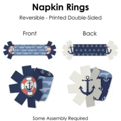 Big Dot Of Happiness Ahoy - Nautical - Baby Shower Or Birthday Party Paper Napkin Holder - Napkin Rings - Set Of 24 -Party Planers Store GUEST f325c34e 2a53 45e4 ad6c ae3e9e1fbb27
