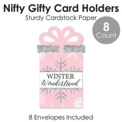 Big Dot Of Happiness Pink Winter Wonderland - Holiday Snowflake Party & Baby Shower Money And Gift Card Sleeves - Nifty Gifty Card Holders - Set Of 8 -Party Planers Store GUEST f444cc56 5aea 460a 9bfb dcf1cd935a90