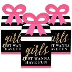 Big Dot Of Happiness Girls Night Out - Square Favor Gift Boxes - Bachelorette Party Bow Boxes - Set Of 12