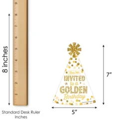 Big Dot Of Happiness Golden Birthday - Shaped Fill-In Invitations - Happy Birthday Party Invitation Cards With Envelopes - Set Of 12 -Party Planers Store GUEST f5c200c6 2ca7 4f7d b5e7 d68e9251b291