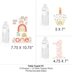 Big Dot Of Happiness 1st Birthday Hello Rainbow - Boho First Birthday Party Centerpiece Sticks - Table Toppers - Set Of 15 -Party Planers Store GUEST f5cef72d 2947 4e30 8983 d4a646a85860