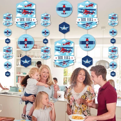Big Dot Of Happiness Taking Flight - Airplane - Plane Baby Shower Or Birthday Party DIY Dangler Backdrop - Hanging Vertical Decorations - 30 Pieces 4 Big Dot Of Happiness Taking Flight - Airplane - Plane Baby Shower Or Birthday Party DIY Dangler Backdrop - Hanging Vertical Decorations - 30 Pieces - Image 2