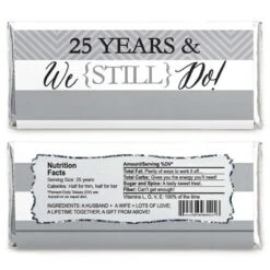 Big Dot Of Happiness We Still Do - 25th Wedding Anniversary Party - Candy Bar Wrappers Party Favors - Set Of 24