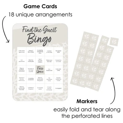 Big Dot Of Happiness Champagne Elegantly Simple - Find The Guest Bingo Cards And Markers - Wedding & Bridal Shower Bingo Game Set Of 18 3 Big Dot Of Happiness Champagne Elegantly Simple - Find The Guest Bingo Cards And Markers - Wedding & Bridal Shower Bingo Game Set Of 18