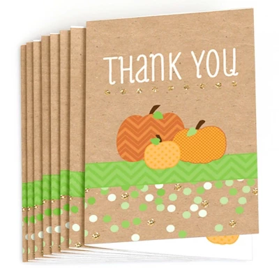 Big Dot Of Happiness Pumpkin Patch - Fall, Halloween Or Thanksgiving Baby Shower Or Birthday Party Thank You Cards (8 Count) 3 Big Dot Of Happiness Pumpkin Patch - Fall, Halloween Or Thanksgiving Baby Shower Or Birthday Party Thank You Cards (8 Count)