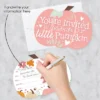 Big Dot Of Happiness Girl Little Pumpkin - Shaped Fill-In Invitations - Fall Birthday Party Or Baby Shower Invitation Cards With Envelopes - Set Of 12