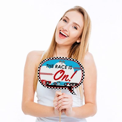 Big Dot Of Happiness Let's Go Racing - Racecar - Baby Shower Or Race Car Birthday Party Photo Booth Props Kit - 20 Count 4 Big Dot Of Happiness Let's Go Racing - Racecar - Baby Shower Or Race Car Birthday Party Photo Booth Props Kit - 20 Count - Image 2