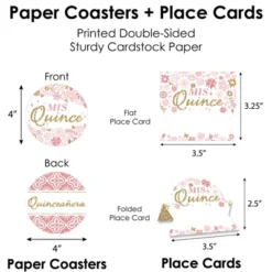 Big Dot Of Happiness Mis Quince Anos - Quinceanera Sweet 15 Birthday Party Paper Charger And Table Decorations - Chargerific Kit - Place Setting For 8 -Party Planers Store GUEST f7bff8c4 b8b9 4e06 aa56 42704ab61883