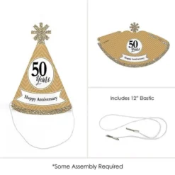 Big Dot Of Happiness We Still Do - 50th Wedding Anniversary - Mini Cone Anniversary Party Hats - Small Little Party Hats - Set Of 8 -Party Planers Store GUEST f97218be c0c0 4e50 822c 01c3a5561a5d