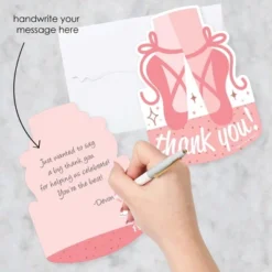 Big Dot Of Happiness Tutu Cute Ballerina - Shaped Thank You Cards - Ballet Birthday Party Baby Shower Thank You Note Cards With Envelopes - Set Of 12