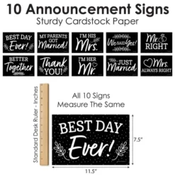 Big Dot Of Happiness Mr. And Mrs. - Photo Prop Signs - Black And White Wedding Or Bridal Shower Announcements - 10 Pieces -Party Planers Store GUEST f9cd09f0 92f8 4891 9a3a d8d7eb86a52c