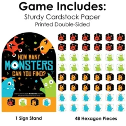 Big Dot Of Happiness Monster Bash - Little Monster Birthday Party Or Baby Shower Scavenger Hunt - 1 Stand And 48 Game Pieces - Hide And Find Game -Party Planers Store GUEST fa21e8e6 5996 4f2d 88d2 45b11c7c741c