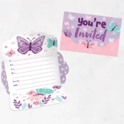 Big Dot Of Happiness Beautiful Butterfly - Fill-In Cards - Floral Baby Shower Or Birthday Party Fold And Send Invitations - Set Of 8 -Party Planers Store GUEST fa43c63b 7df4 4167 aa76 41d5808148c4