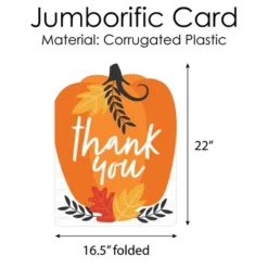 Big Dot Of Happiness Fall Pumpkin - Thank You Giant Greeting Card - Big Shaped Jumborific Card - 16.5 X 22 Inches -Party Planers Store GUEST faaf42f4 d5d9 4f35 9da6 c73f02b758fc