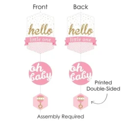 Big Dot Of Happiness Hello Little One - Pink And Gold - Girl Baby Shower DIY Dangler Backdrop - Hanging Vertical Decorations - 30 Pieces -Party Planers Store GUEST fabb7563 baf4 4a00 83cf b997b003e276